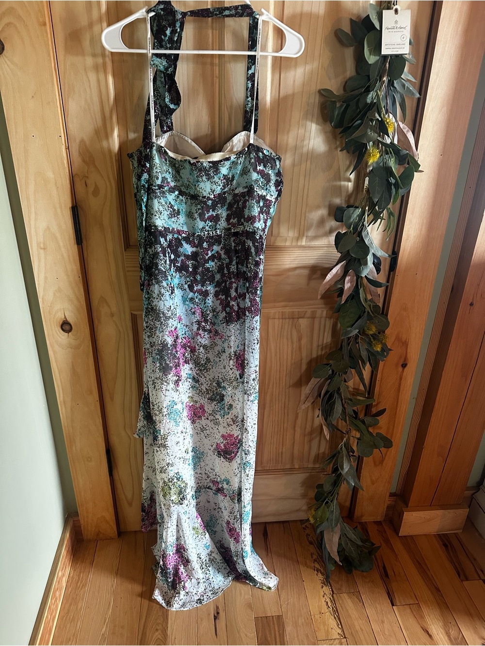 Guess Floral Maxi Dress in Teal, Purple, Black, White nwot formal ombré - Picture 6 of 10